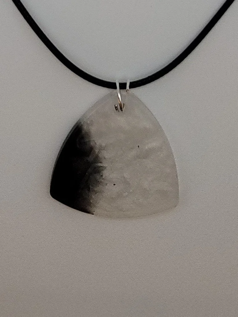 "Just Rock It' White & Black Guitar Pick Necklace