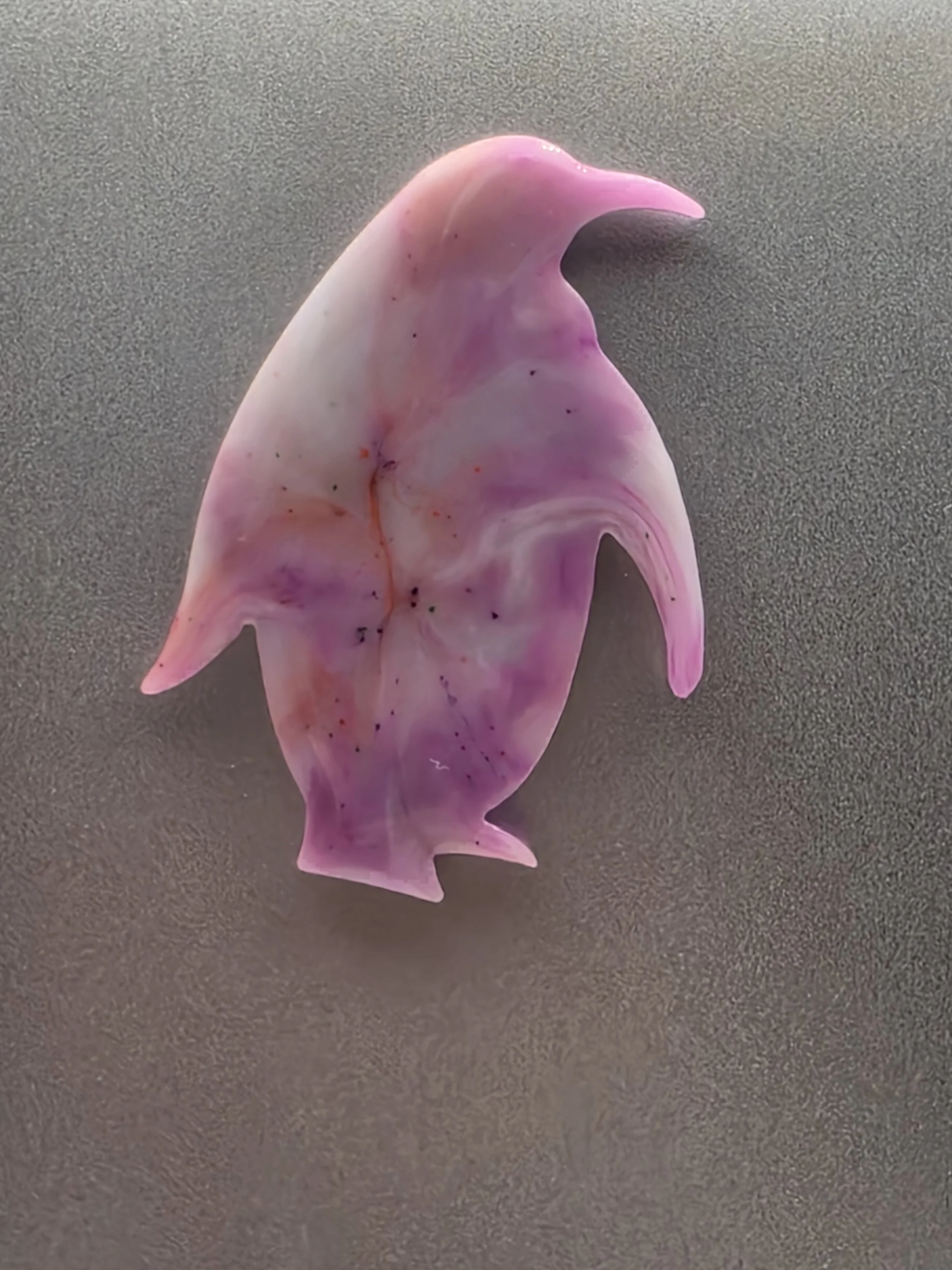Purple Marble Penguin Magnet