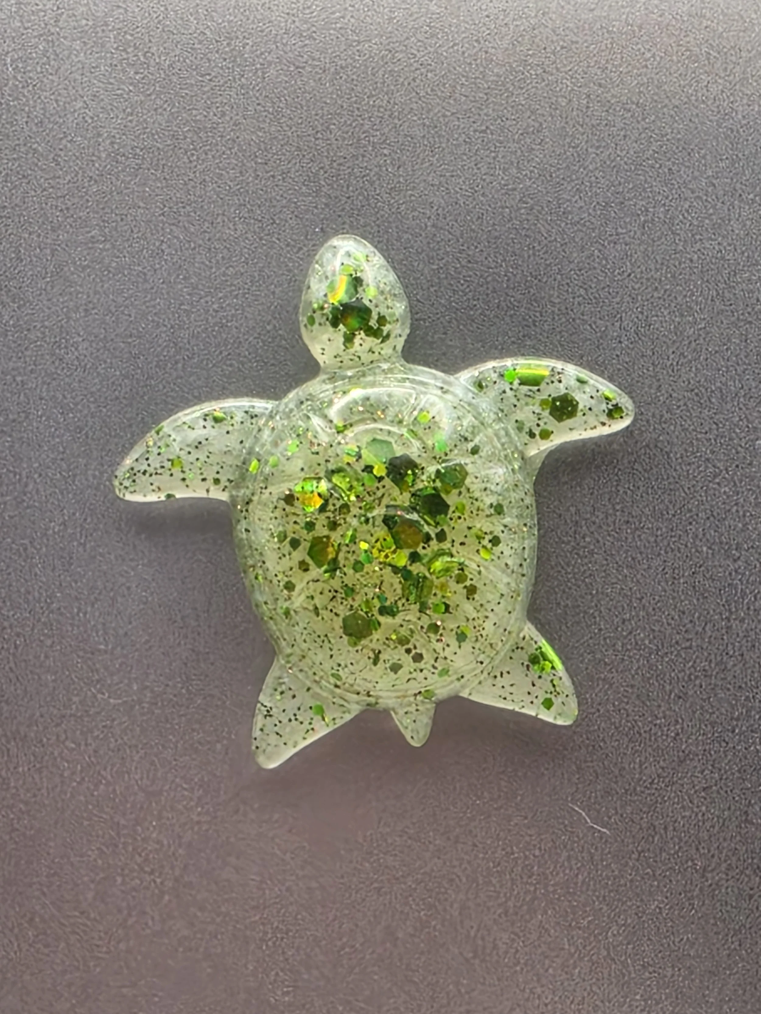 Green Glitter Turtle Magnet