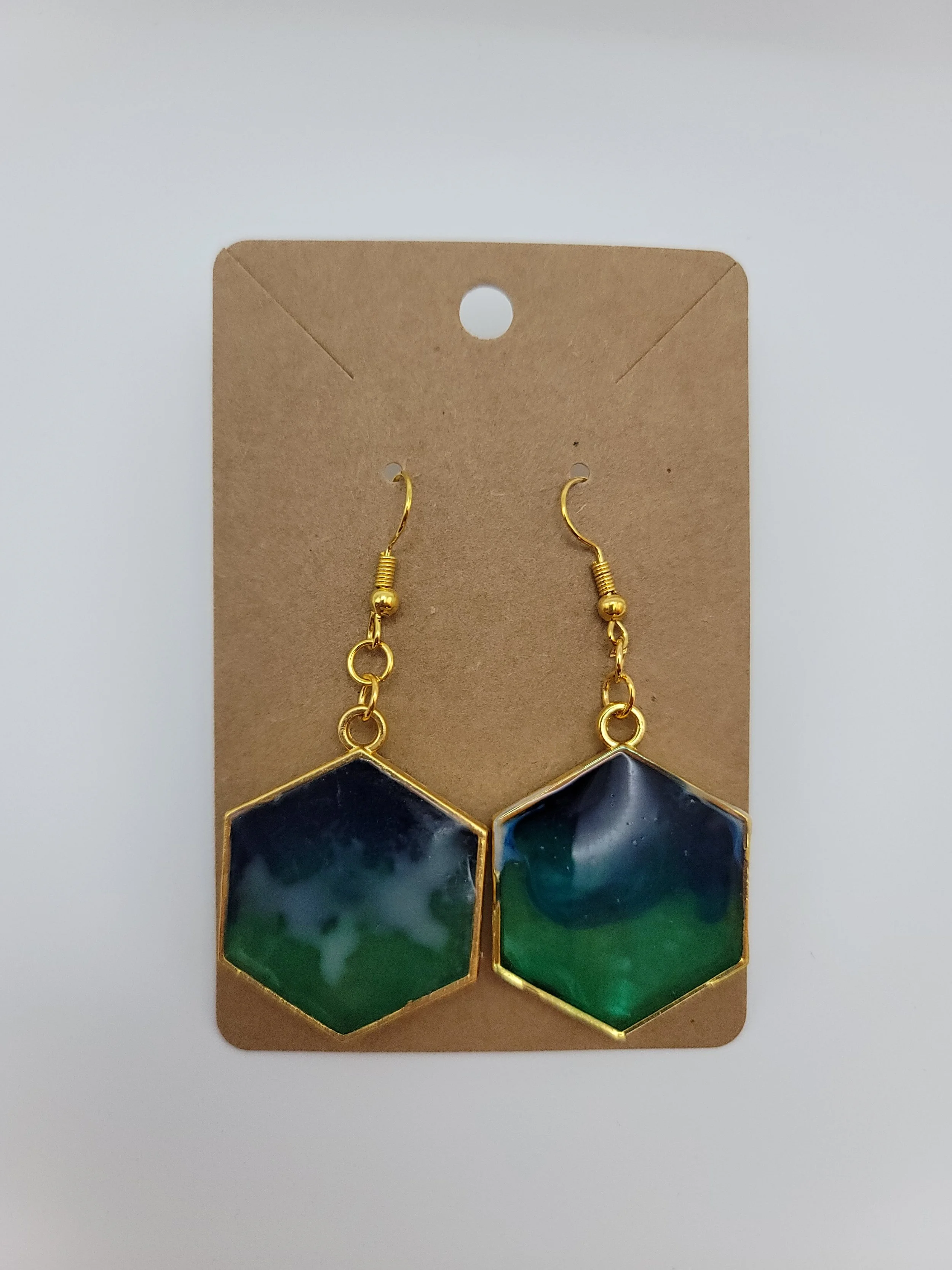 Ocean Hexagon Earrings