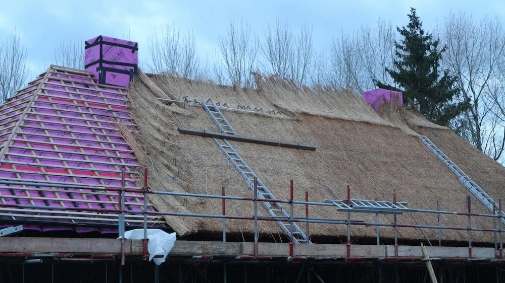 water reed thatching new build master thatcher Elijah Francis thatching Cornwall and Devon south west