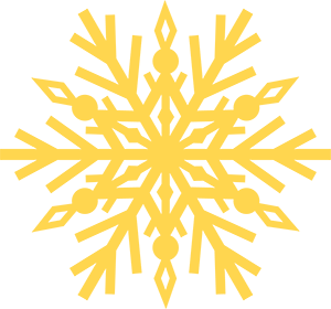 Golden snowflake design on a black background.