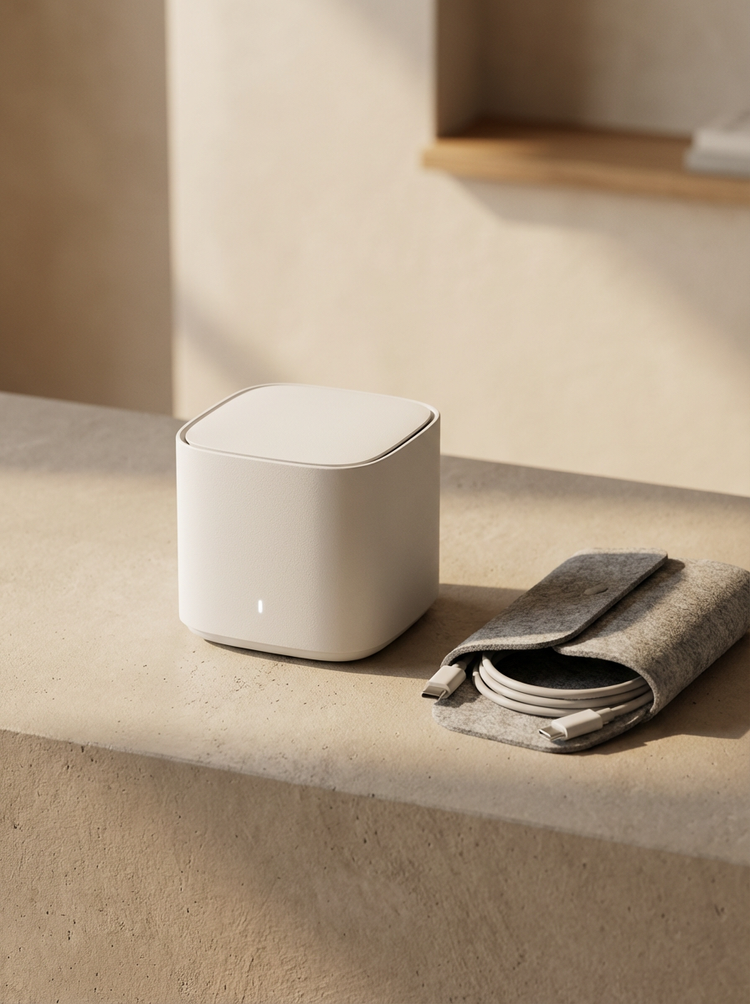 Mesh Wi-Fi access point on a table
