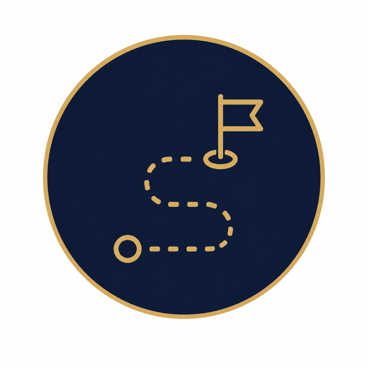 Icon of a treasure map indicating a path to a flag marked location.