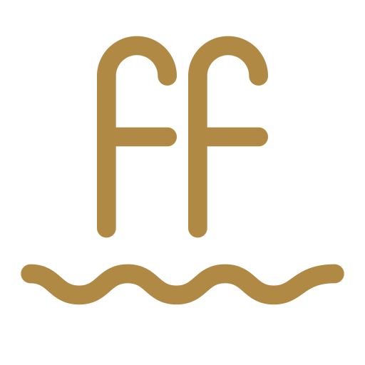 Symbol of two fire hoses with water waves underneath, representing firefighting or fire safety.