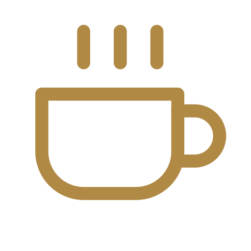 Icon of a hot beverage mug with steam rising from it.