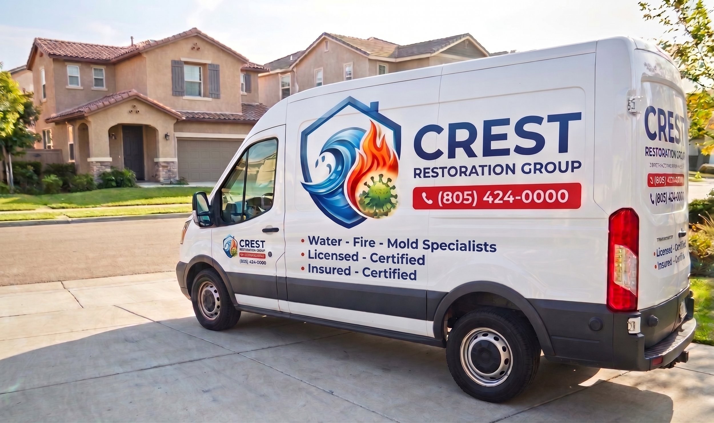 Ford F50 transit, crest restoration group ready to help with fire and smoke emergency 24/7