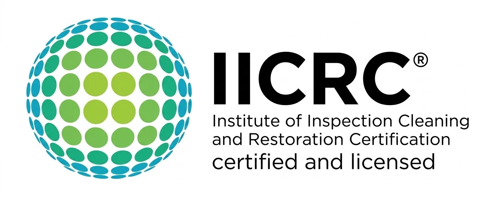 IICRC logo-crest restoration group is fully certified and licensed.