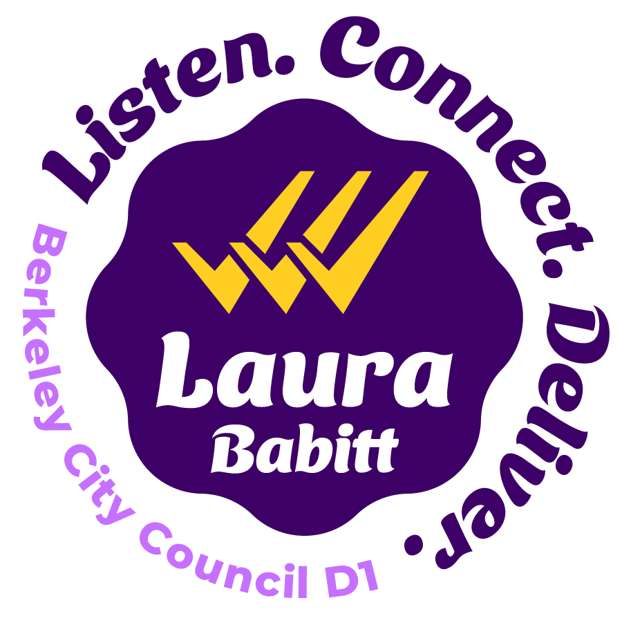 Laura Babitt for Berkeley City Council, District 1. Listen. Connect. Deliver.