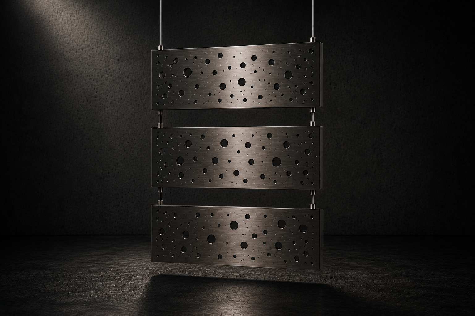 Abstract sculptural installation representing the structured development of operational methodology through successive layers of evidence, analysis and reasoned judgement.