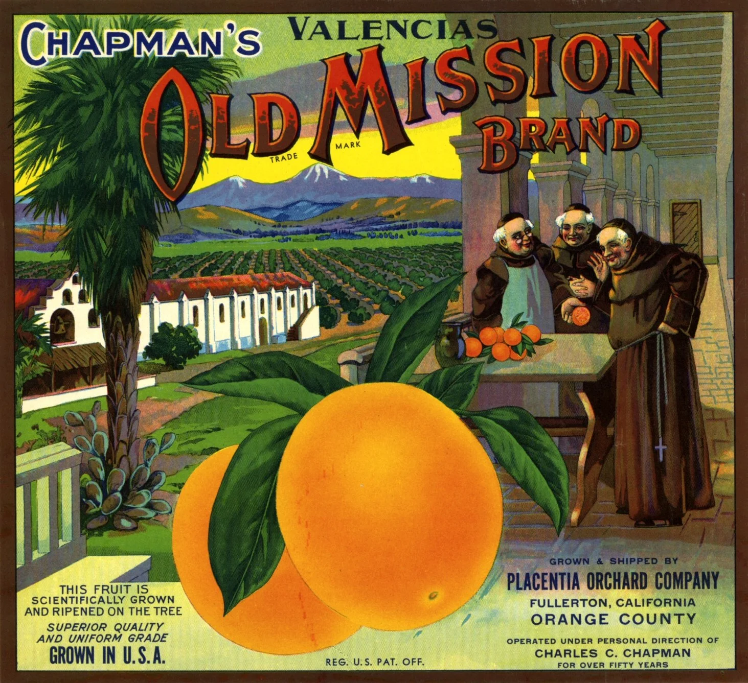 Chapman’s Old Mission Brand (Valencias) - 1920s