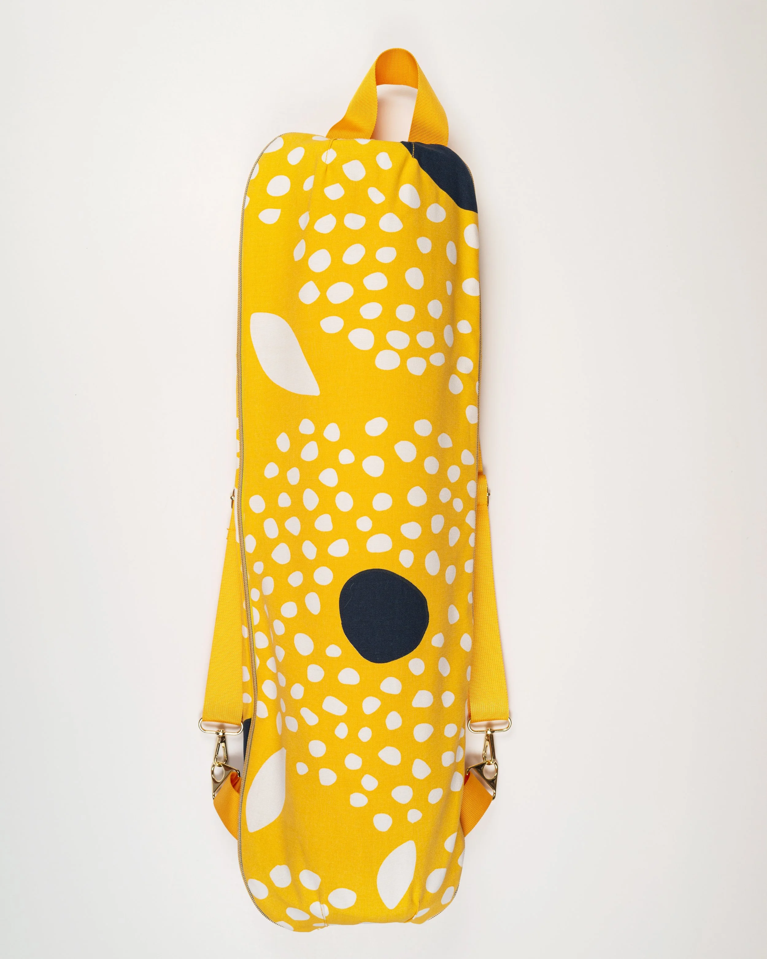 Handmade Yoga Mat Backpack Yellow Dot