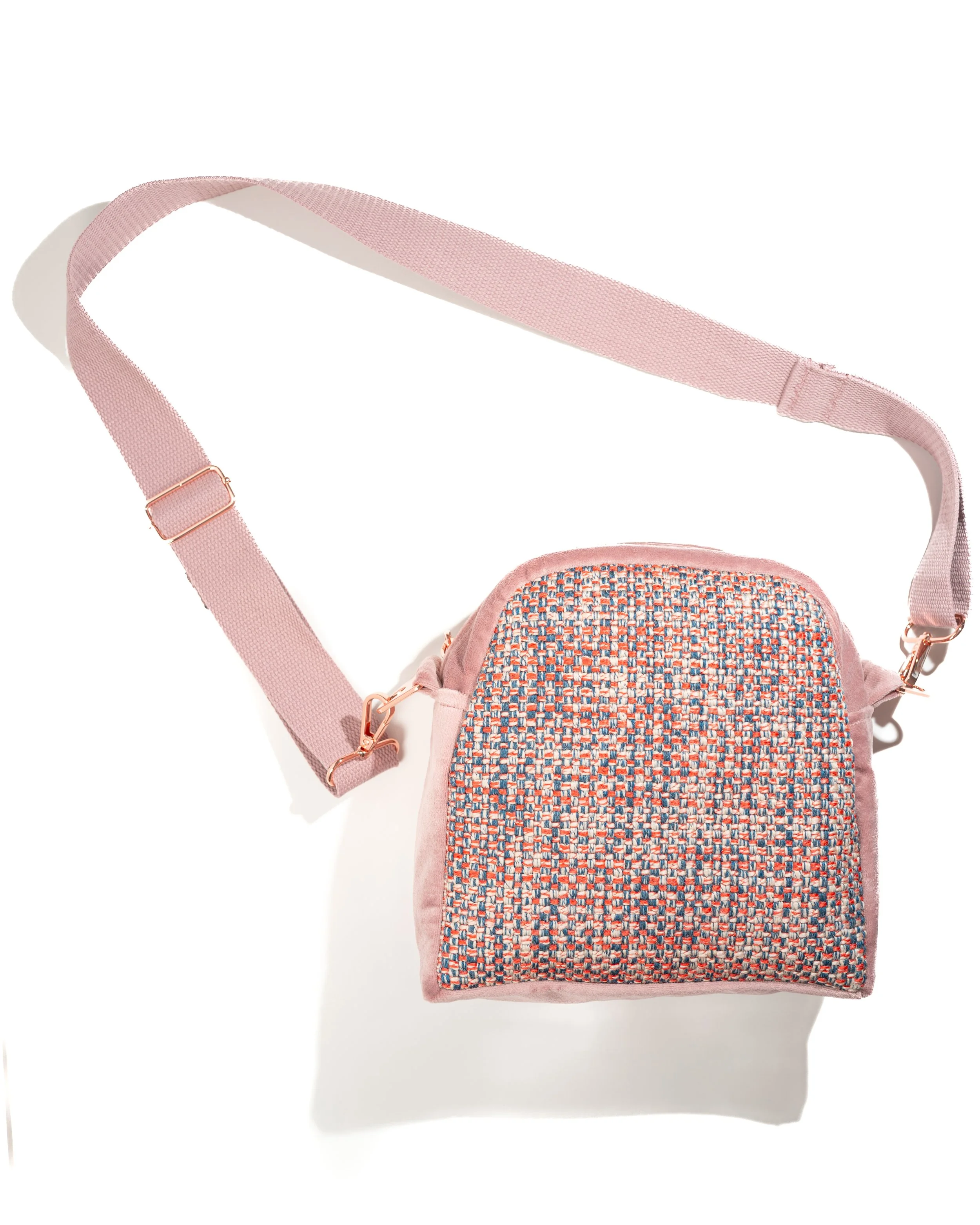 Velvet Crossbody Bag, One-of-a-Kind Upholstery Fabric Panel, vintage linen fabric
