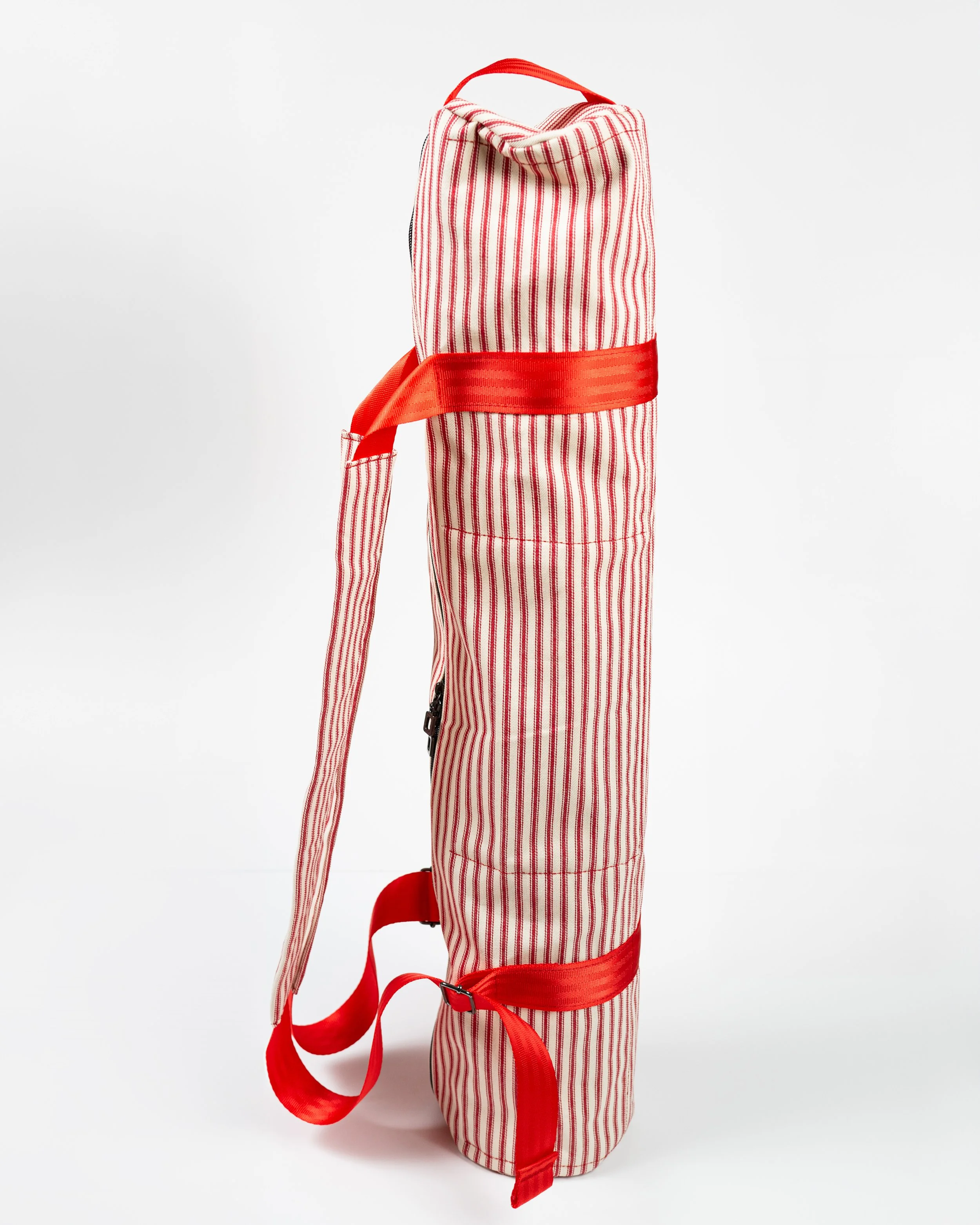 Striped Canvas Yoga Mat Bag – Backpack