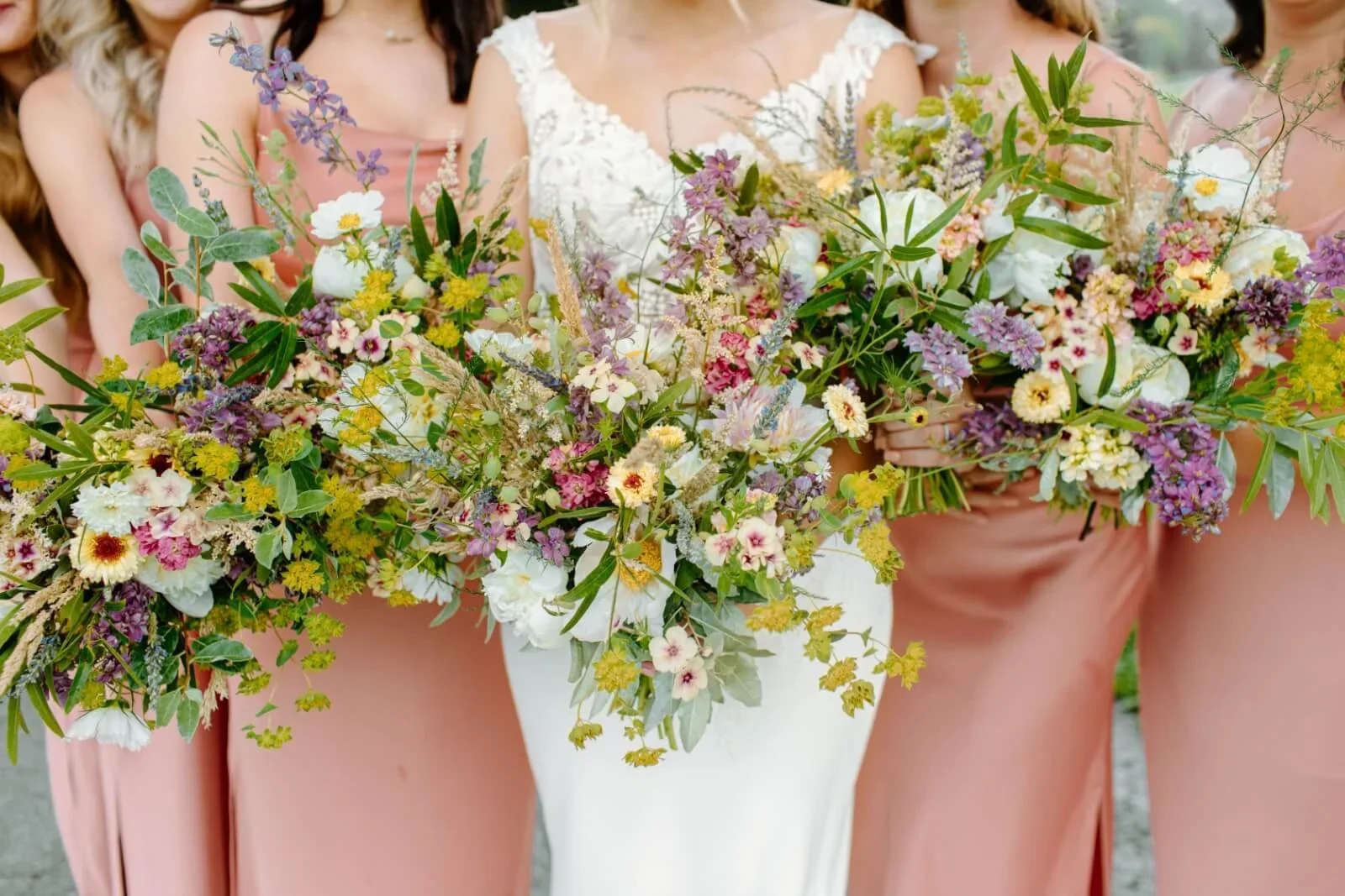 Wedding bouquets grown at Rocklands Farm Winery in Maryland