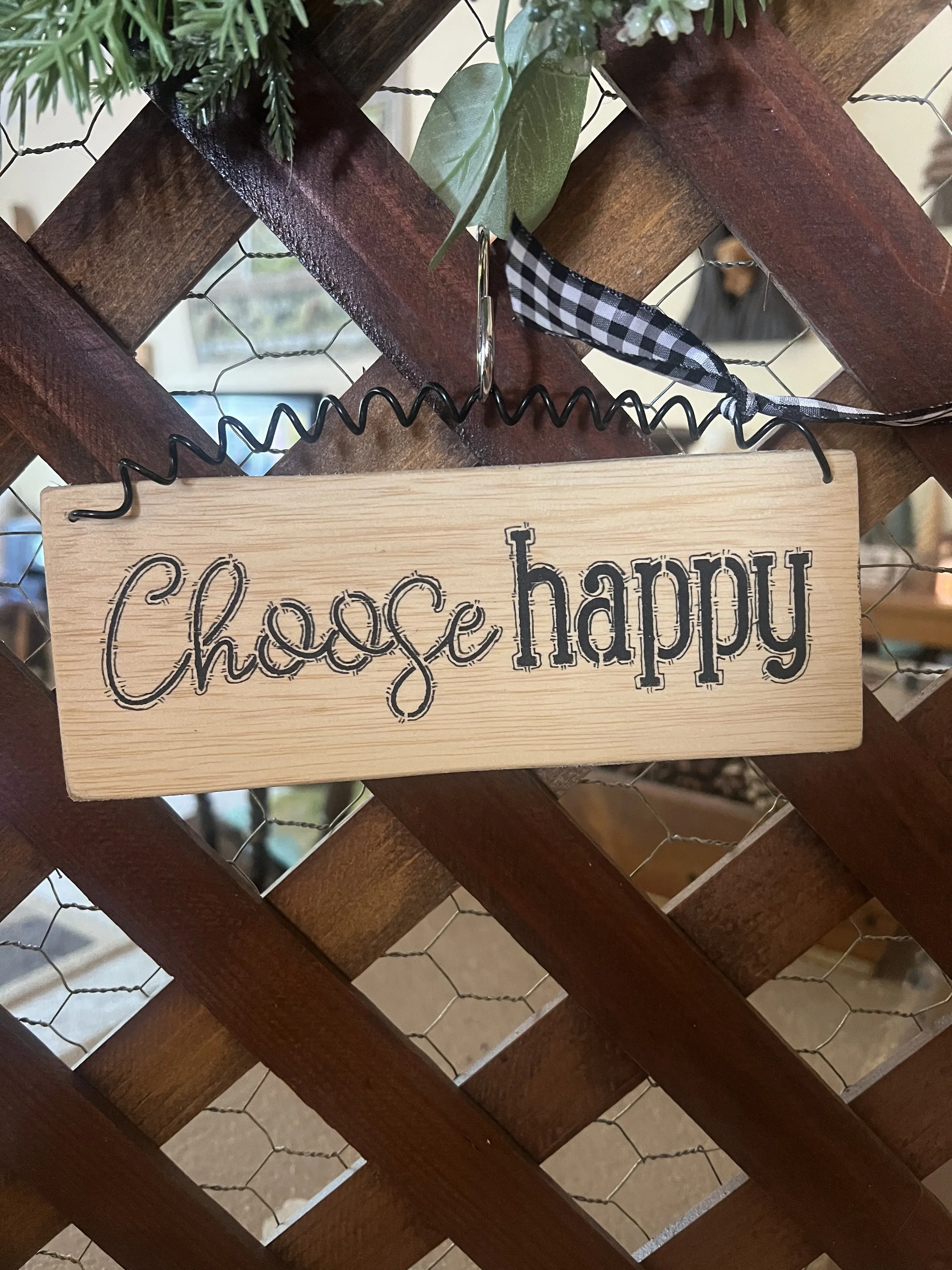 Choose Happy stencil sign