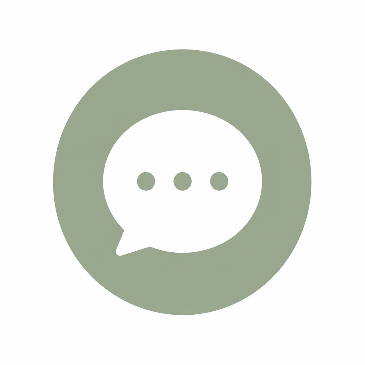 Messaging app icon with a speech bubble inside a green circle.