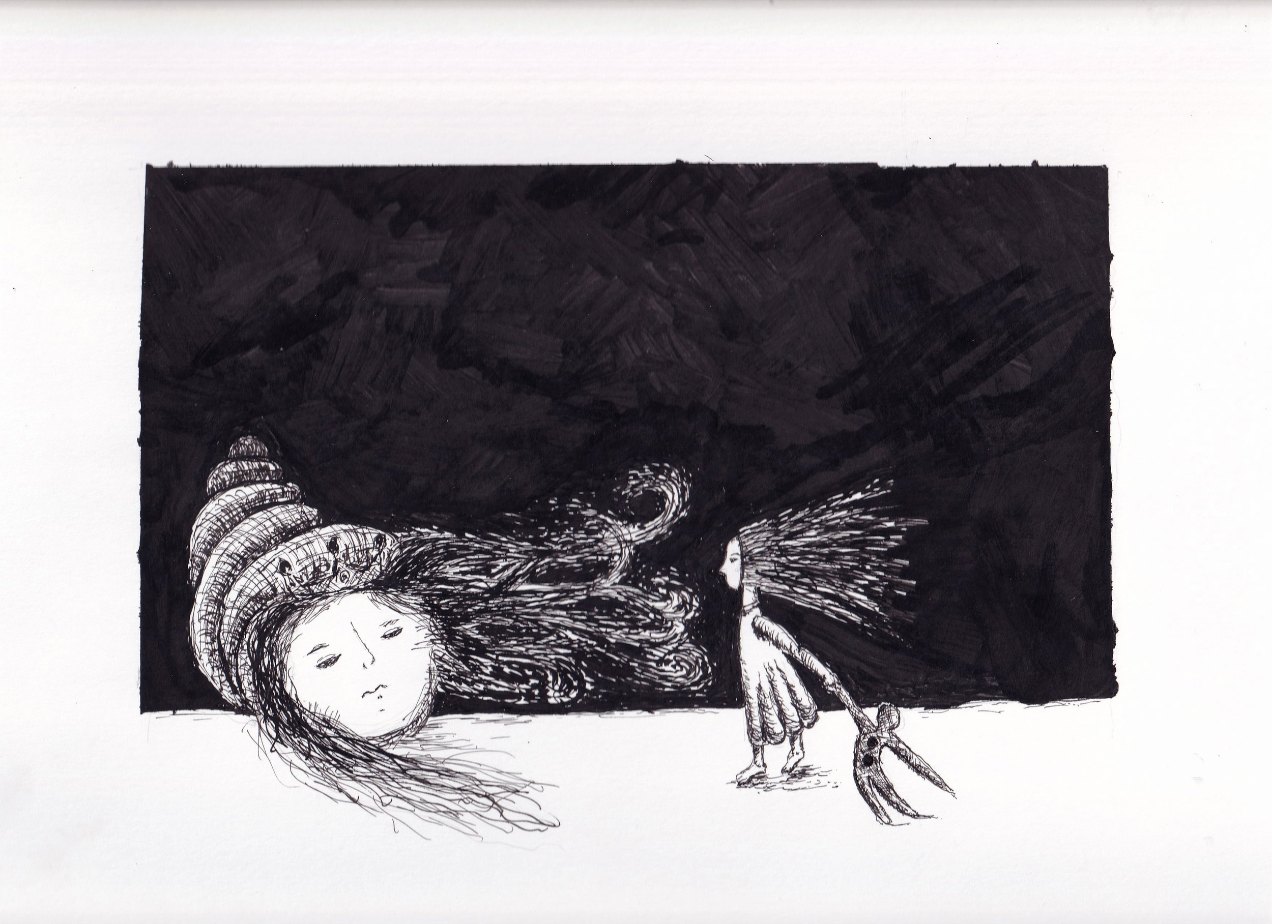 (5) Ocean Floor (0825-B), 2025, Ink on Bristol
9”x12”
$2,200