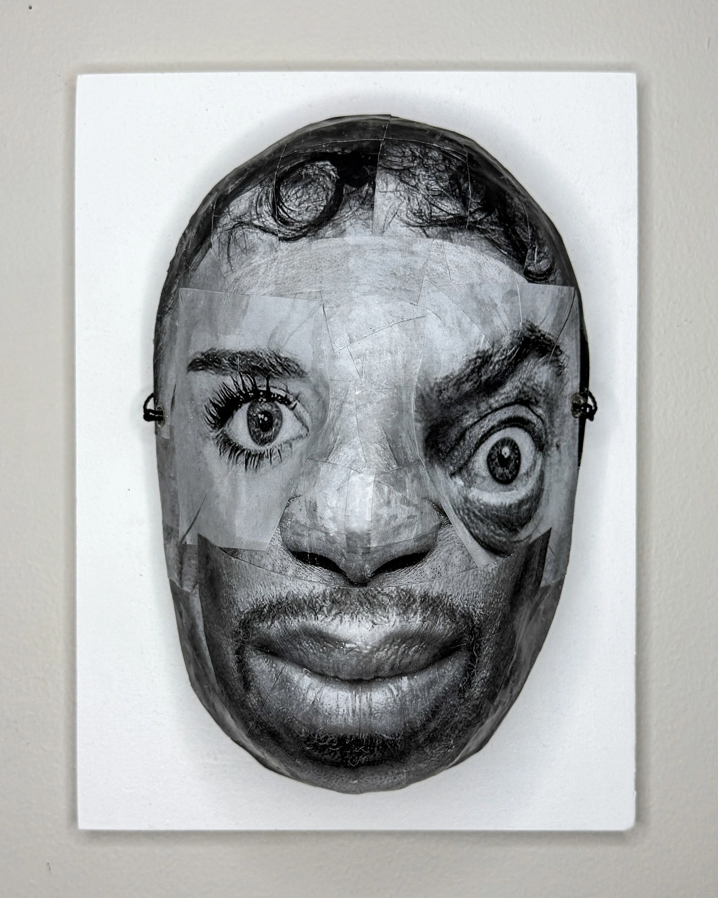 (1) Corrupted Cognition 79, plaster of paris, paper, glue 
9x12x5, $500 plus shipping