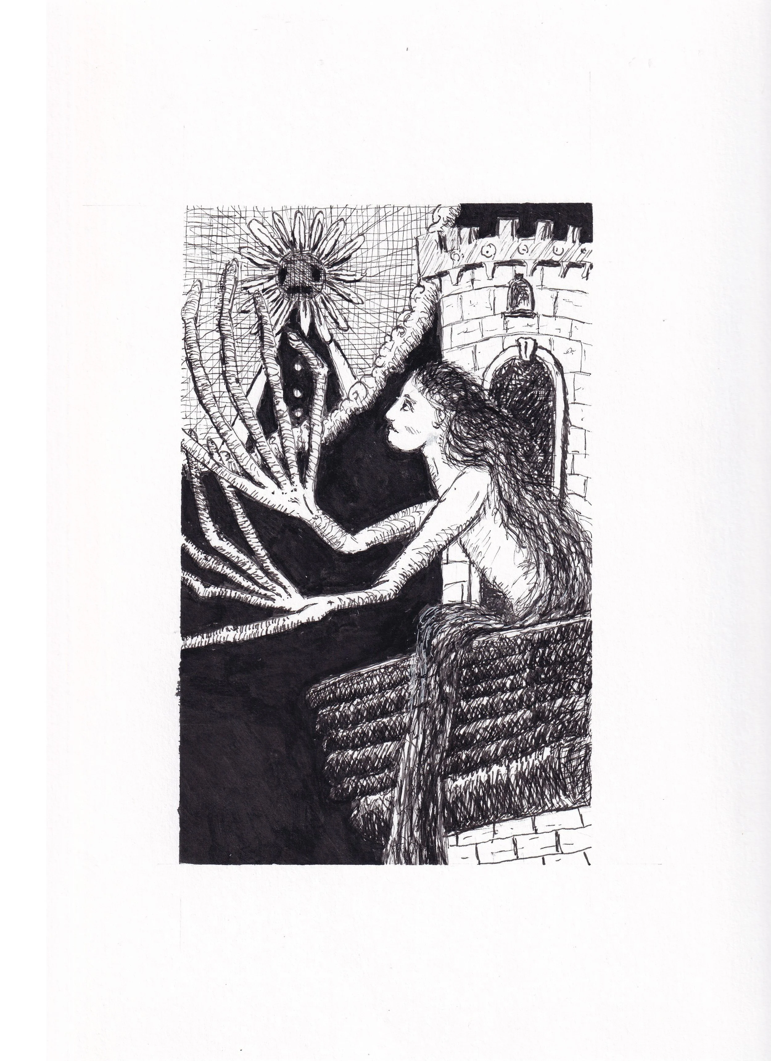 (4) Rapunzel (1125-A), 2025, Ink on Bristol
12”x 9”
$2,200