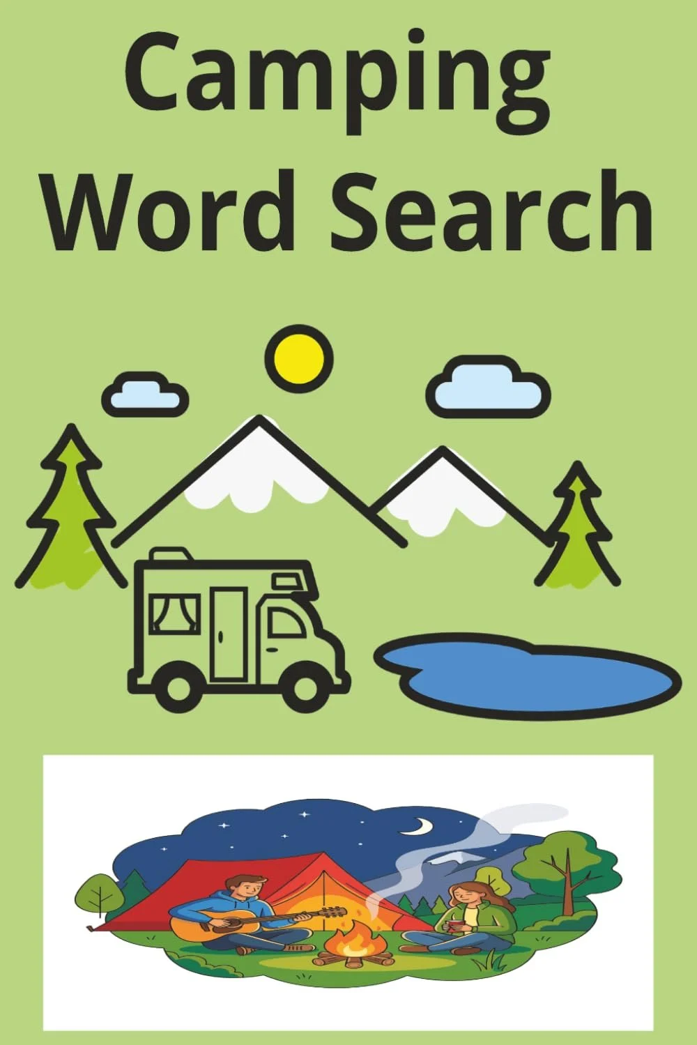 Adventure Awaits: Camping-Themed Large-Print Word Search Puzzle Book