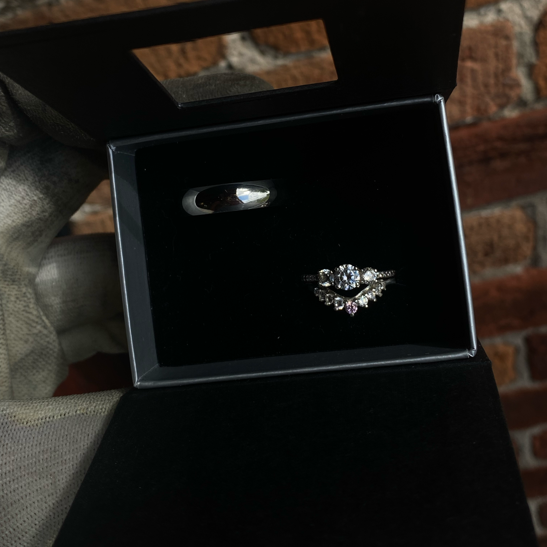 Ringen D& BJ, 925 sterling zilver met zirconia's en de verlovingsring