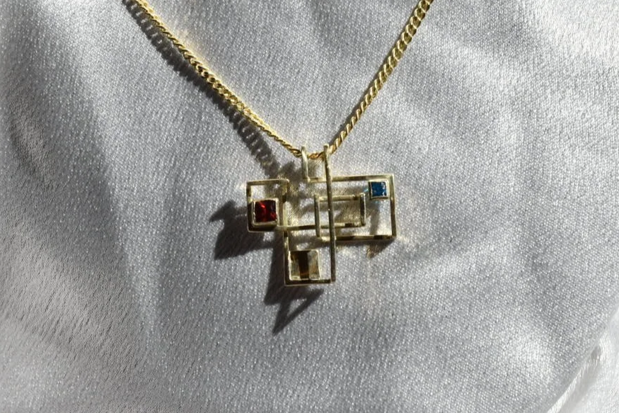 Gouden hanger "Mondriaantje"