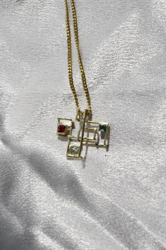 Gouden hanger "Mondriaantje"