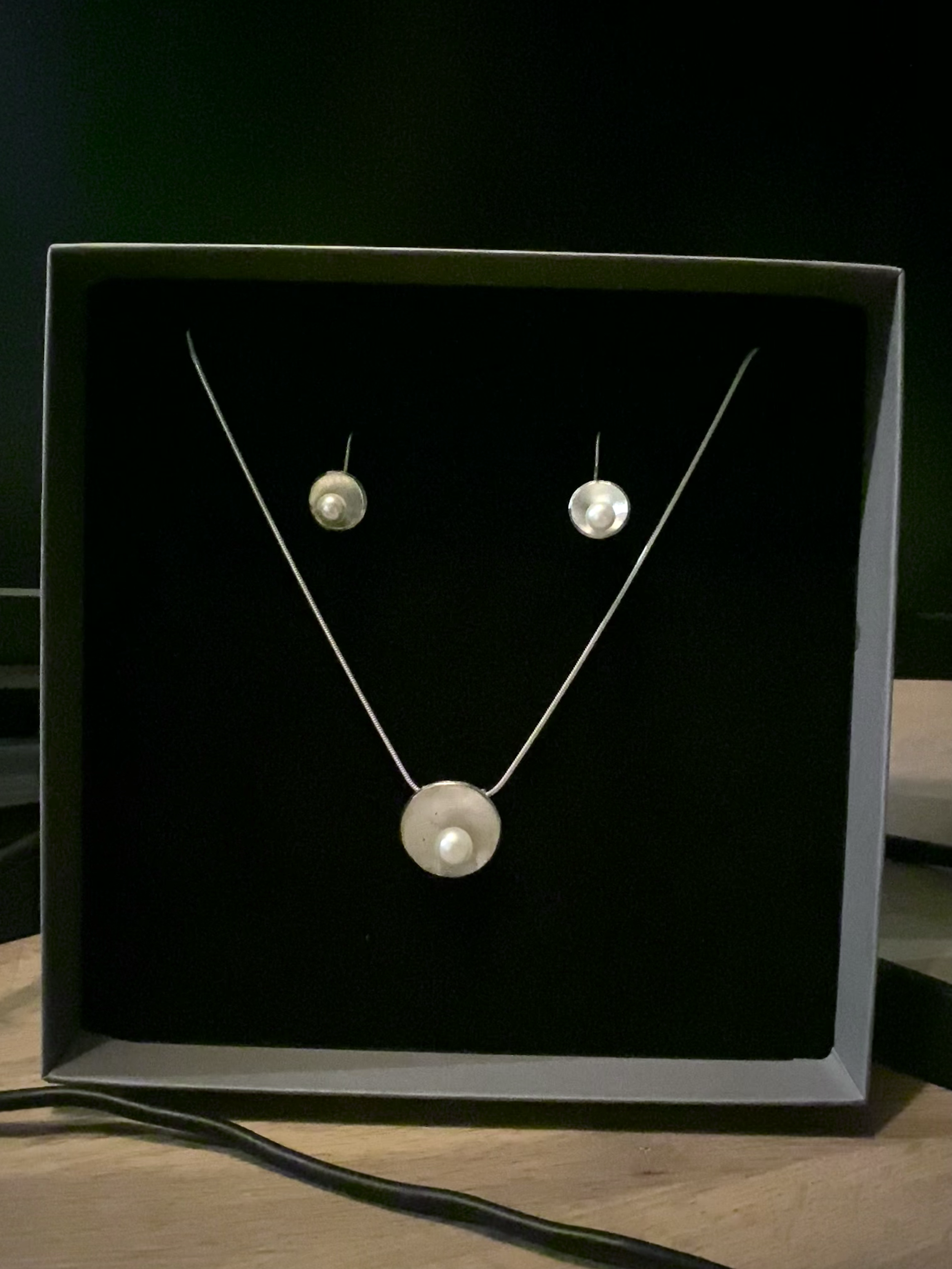 925 sterling zilveren sieradenset met parel
