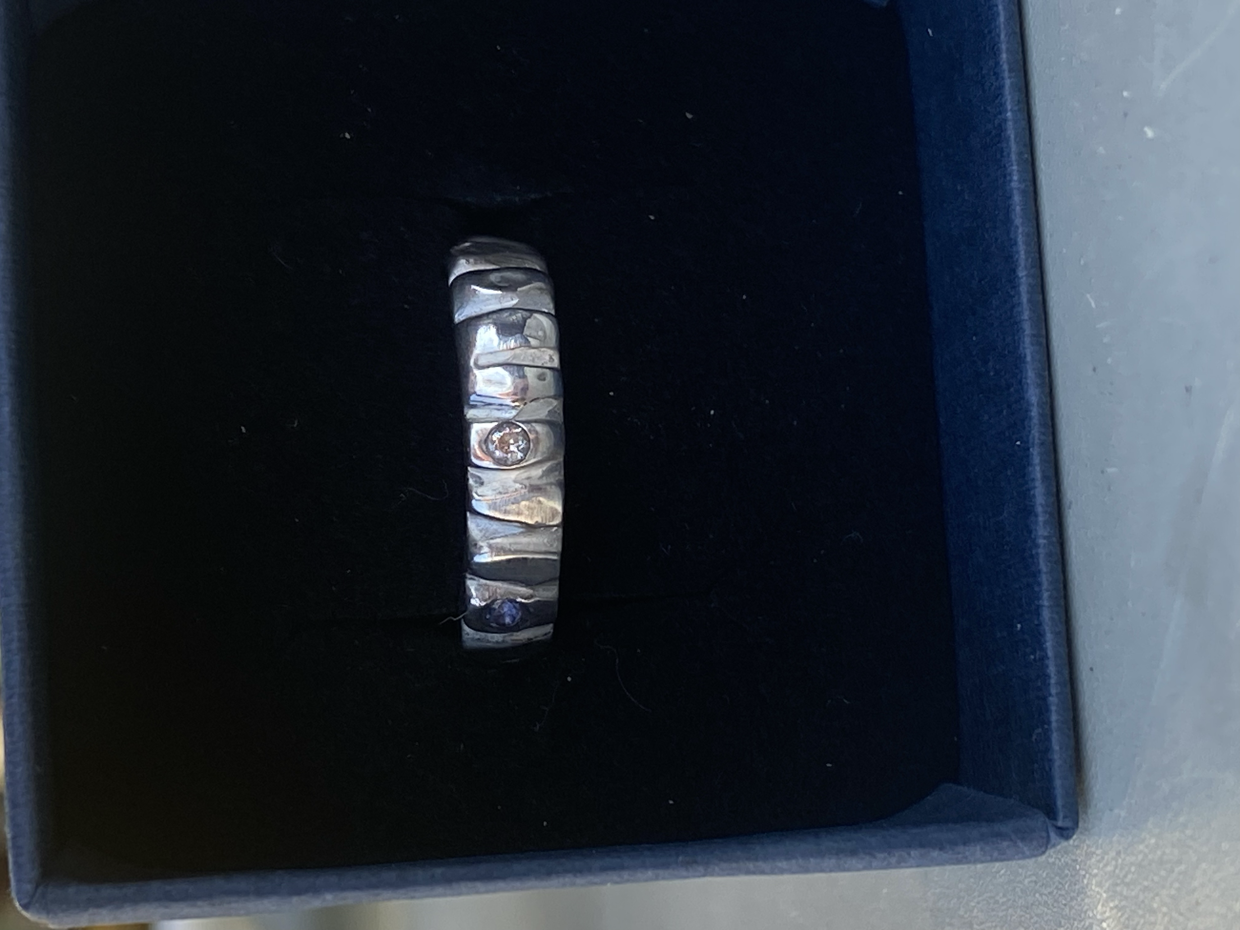 925 sterling herenring met 4 stenen erin