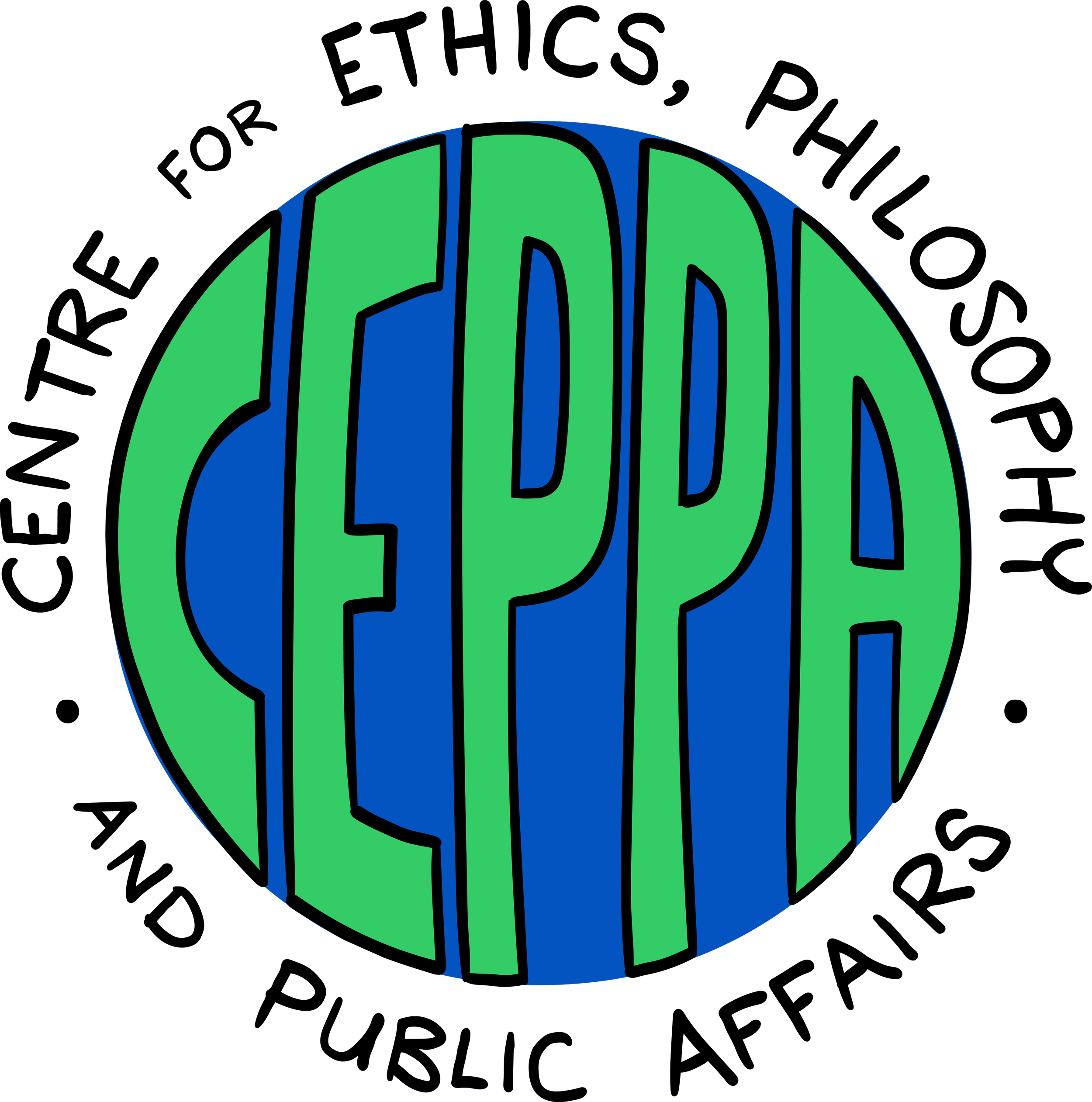 A spherical logo with the word "PLANET" written in stylized green and blue letters on a black background.