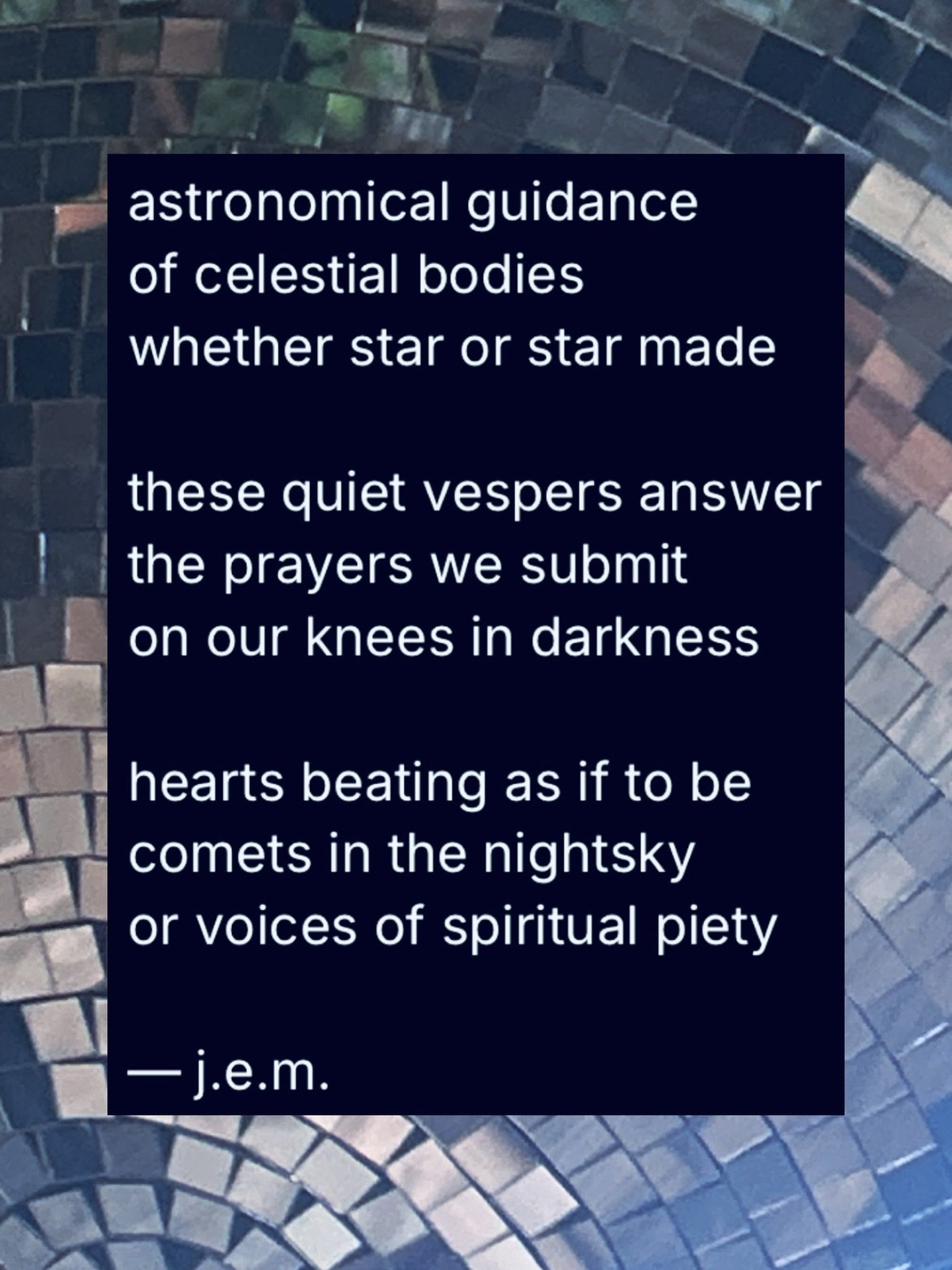 Working on writing about more than just myself. Here&rsquo;s a snippet of star-inspired verse. Carl Sagan once said we&rsquo;re all made of star stuff. By me (j.e.m.)
#poetry #poems #writersofinstagram #astrology #art