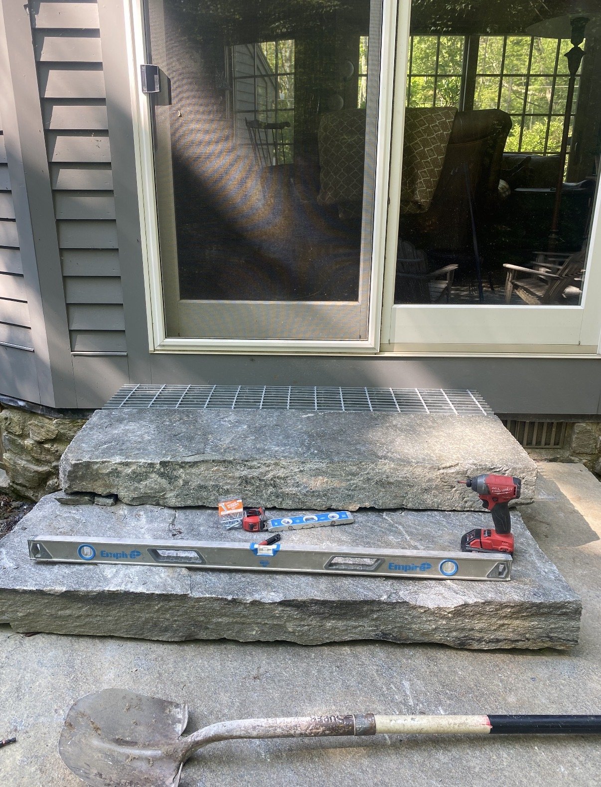 natural stone step entrance , craft masonry