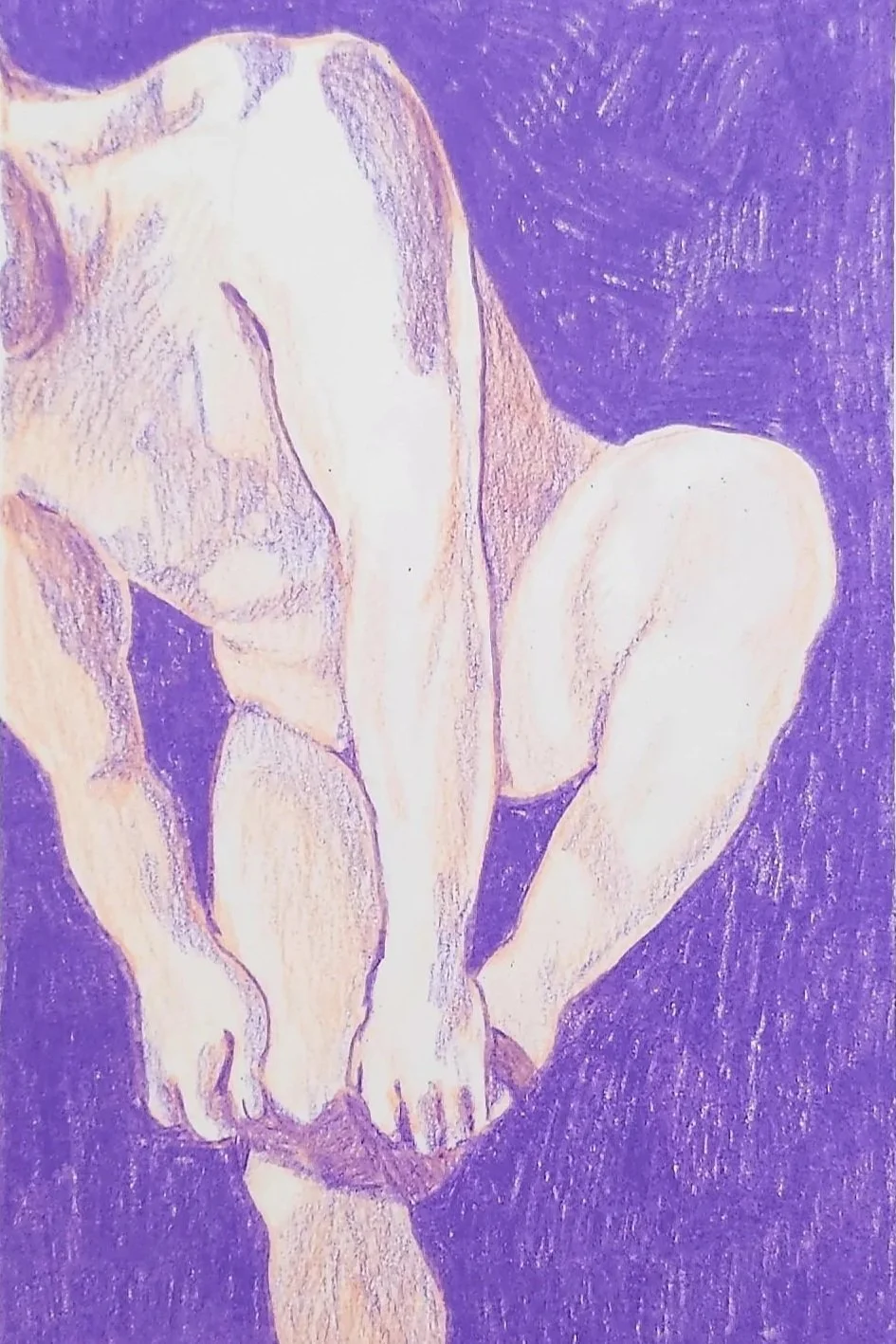 purple, pencil crayon