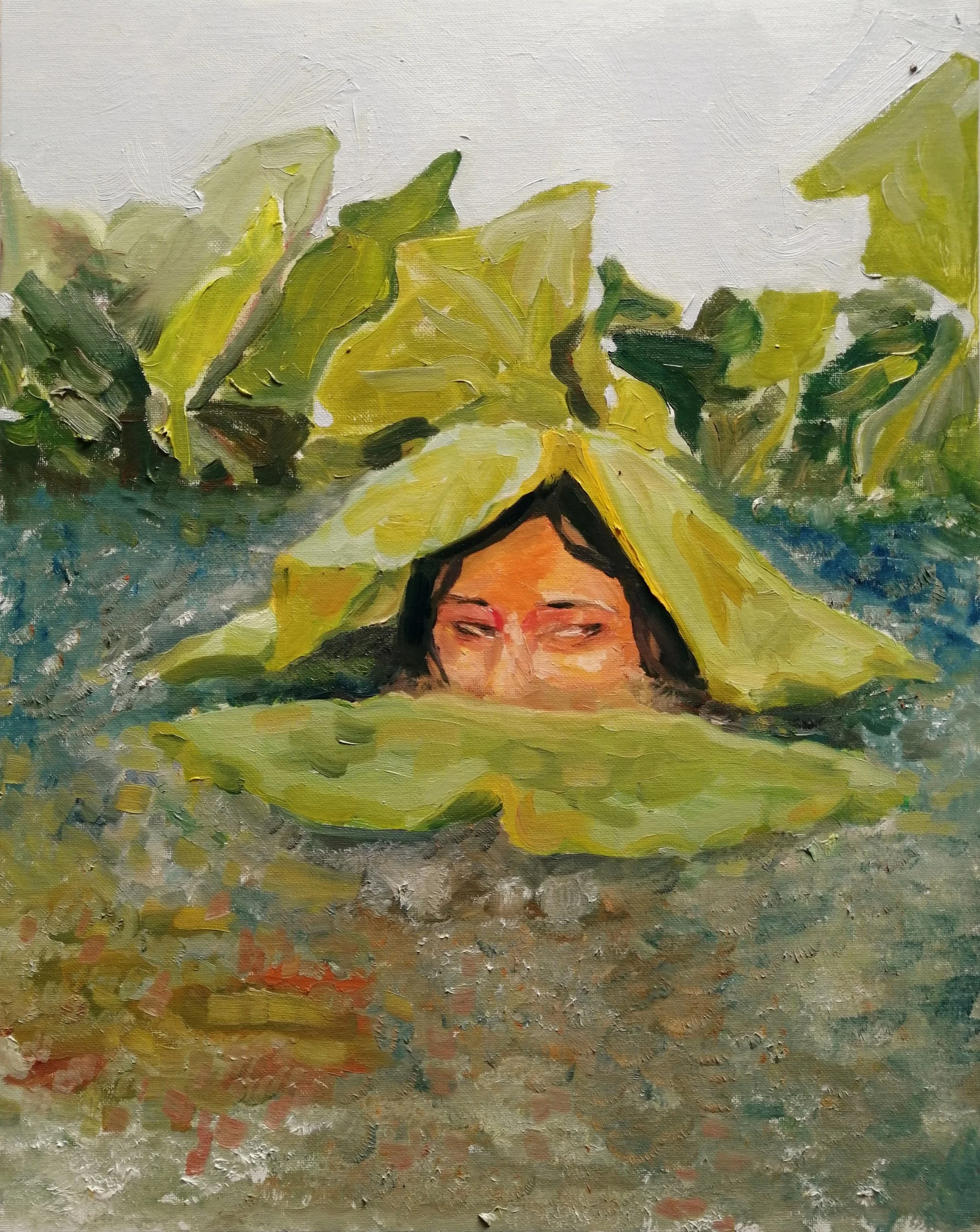 lilypad, oil paint