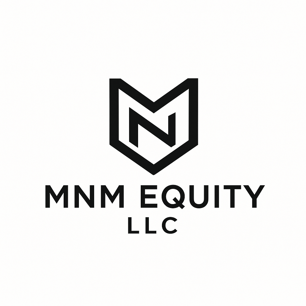 Logo of MNM Equity LLC with a stylized shield and letter M