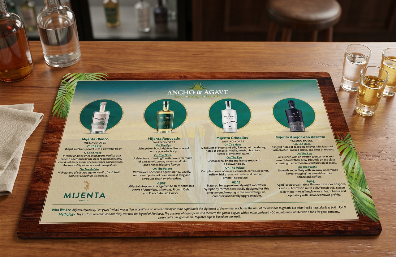 Ancho Agave Mijenta Tasting Mat