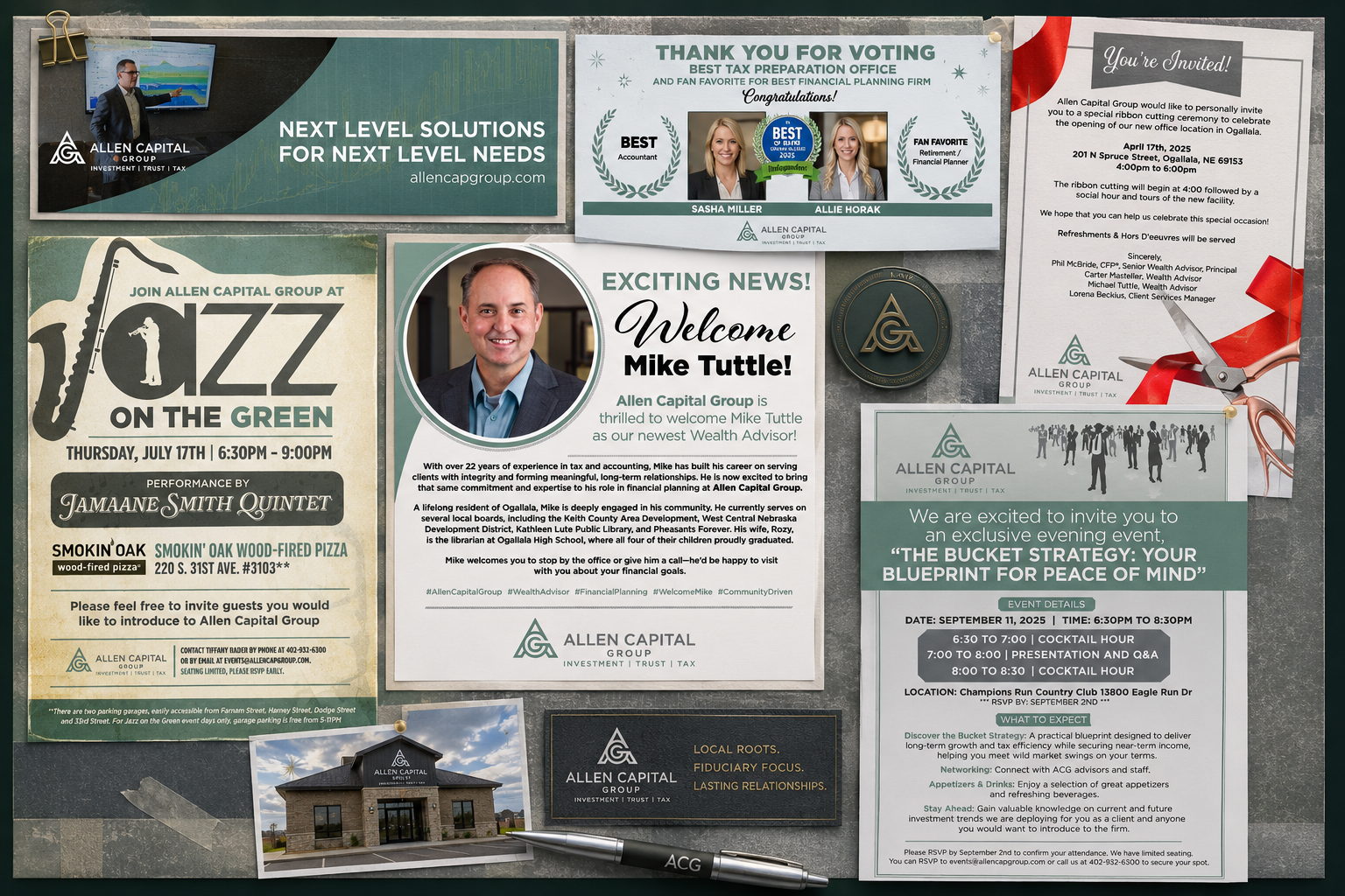 Mailers and Social Media Designs for Allen Capital Group