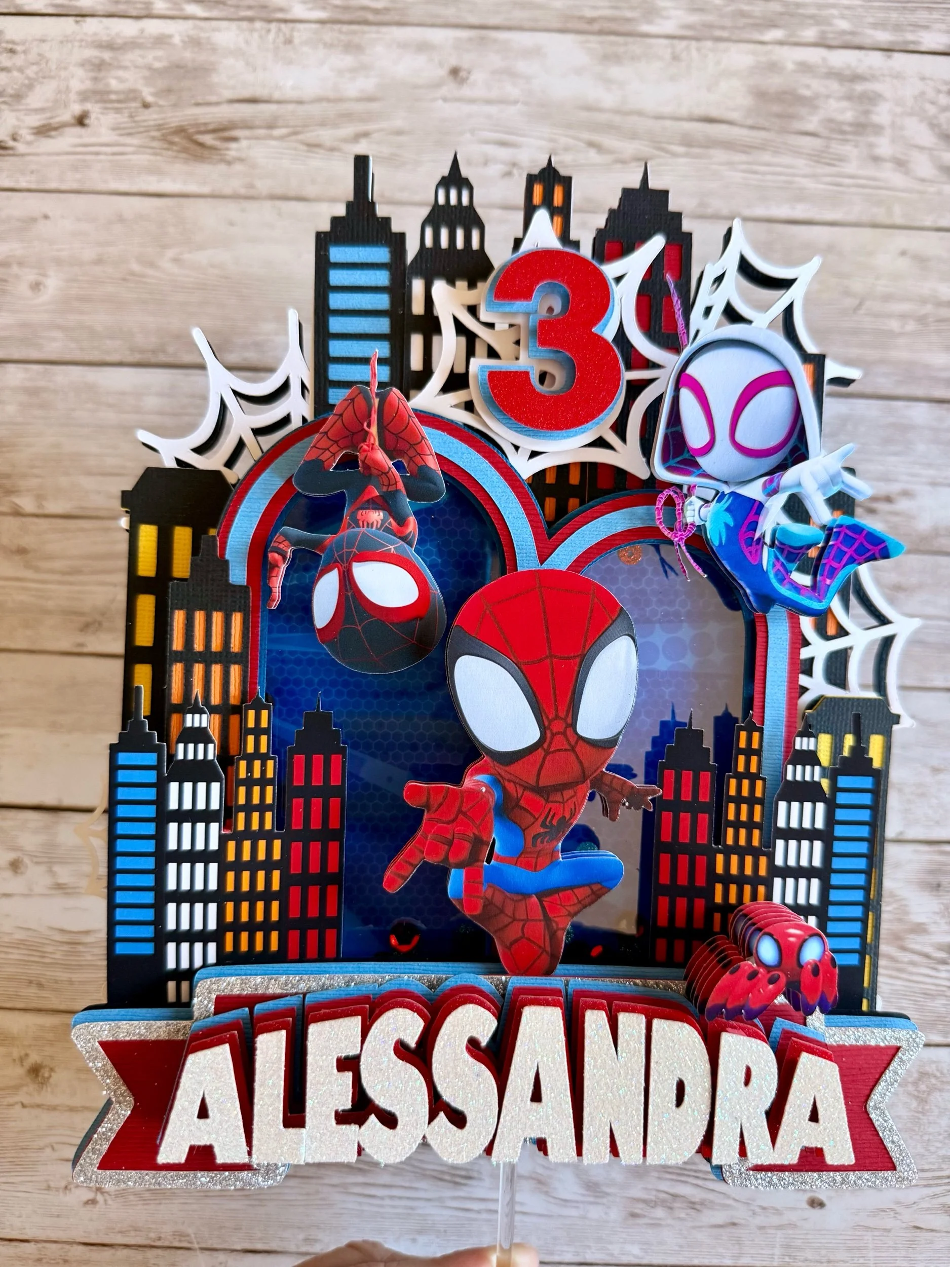 Black Spider Shaker Cake Topper