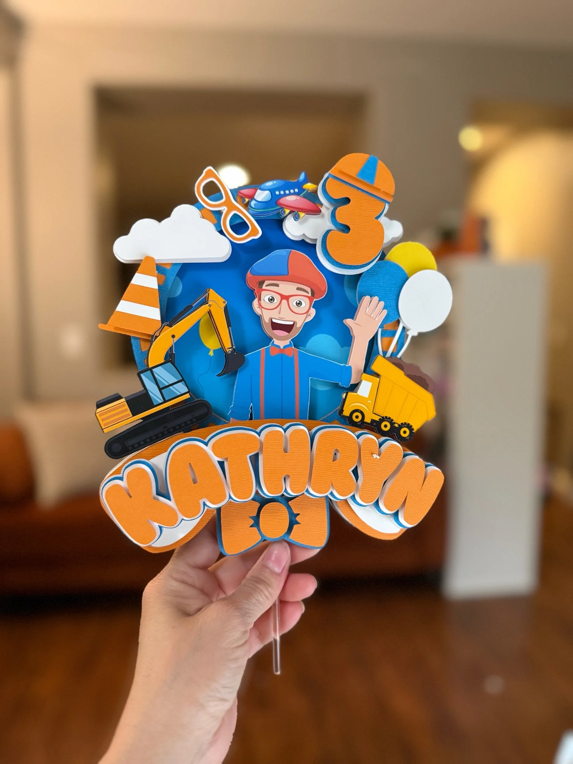Blippi Construction Cake Topper