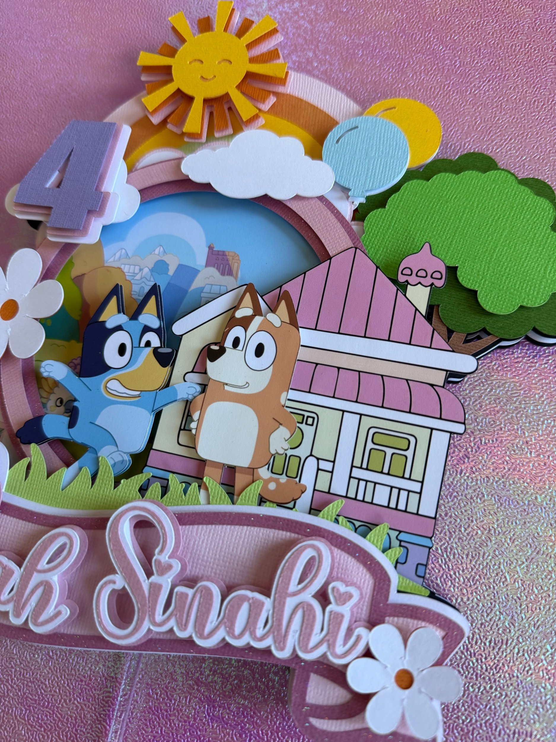 bluey shaker cake topper