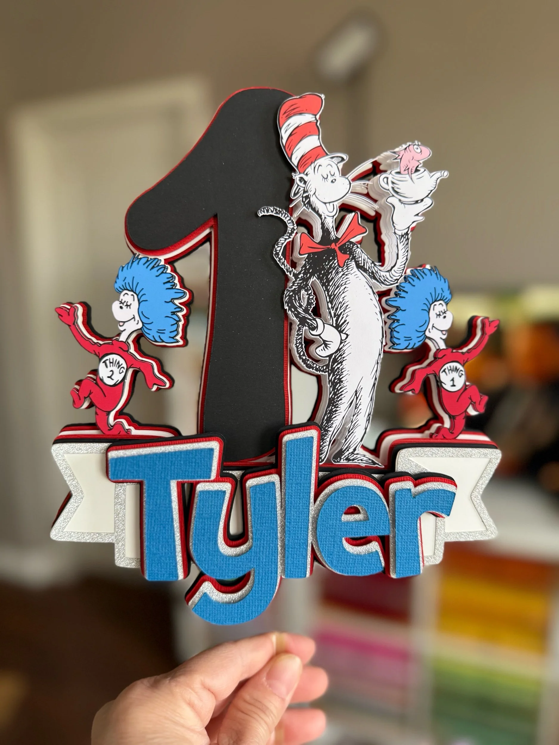 cat in the hat cake topper