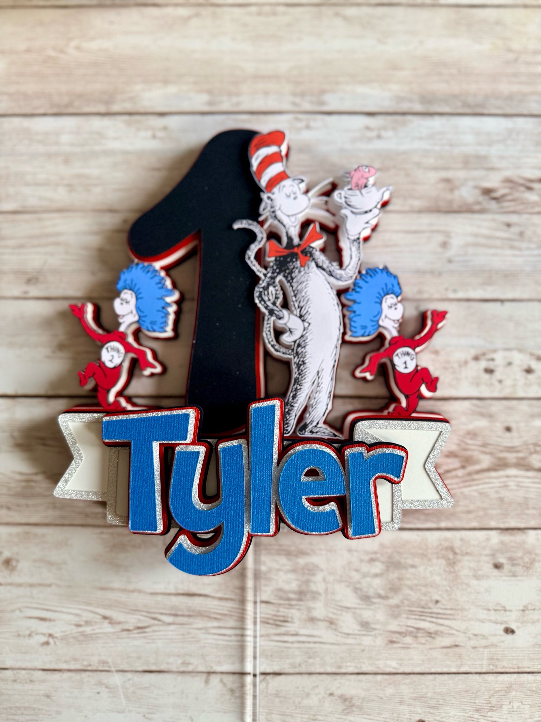 cat in the hat cake topper