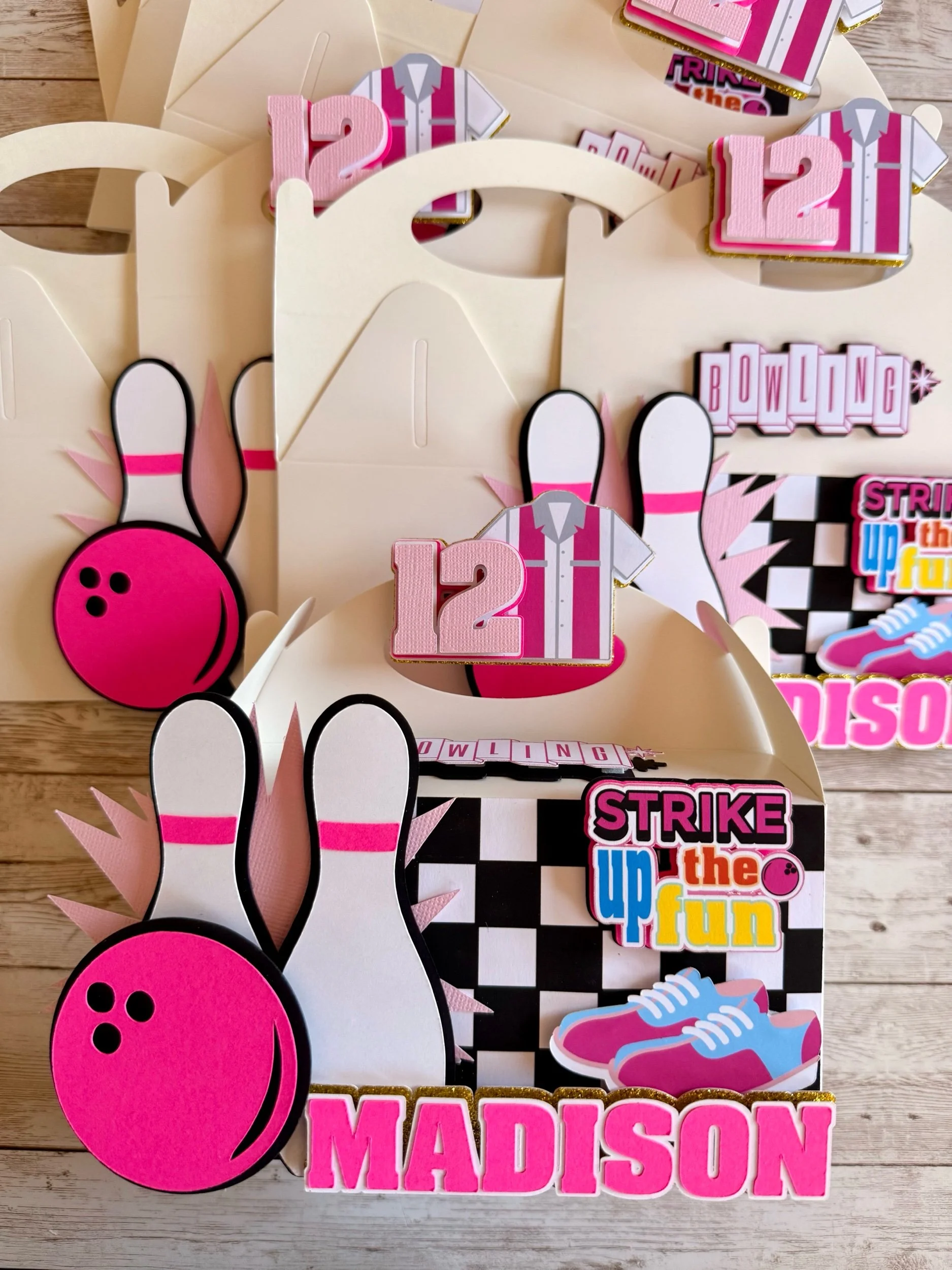 bowling favor boxes