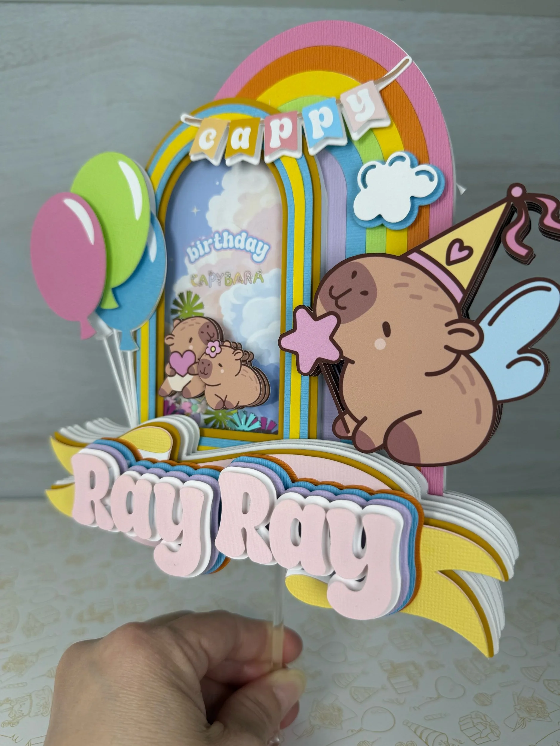 capybara shaker cake topper