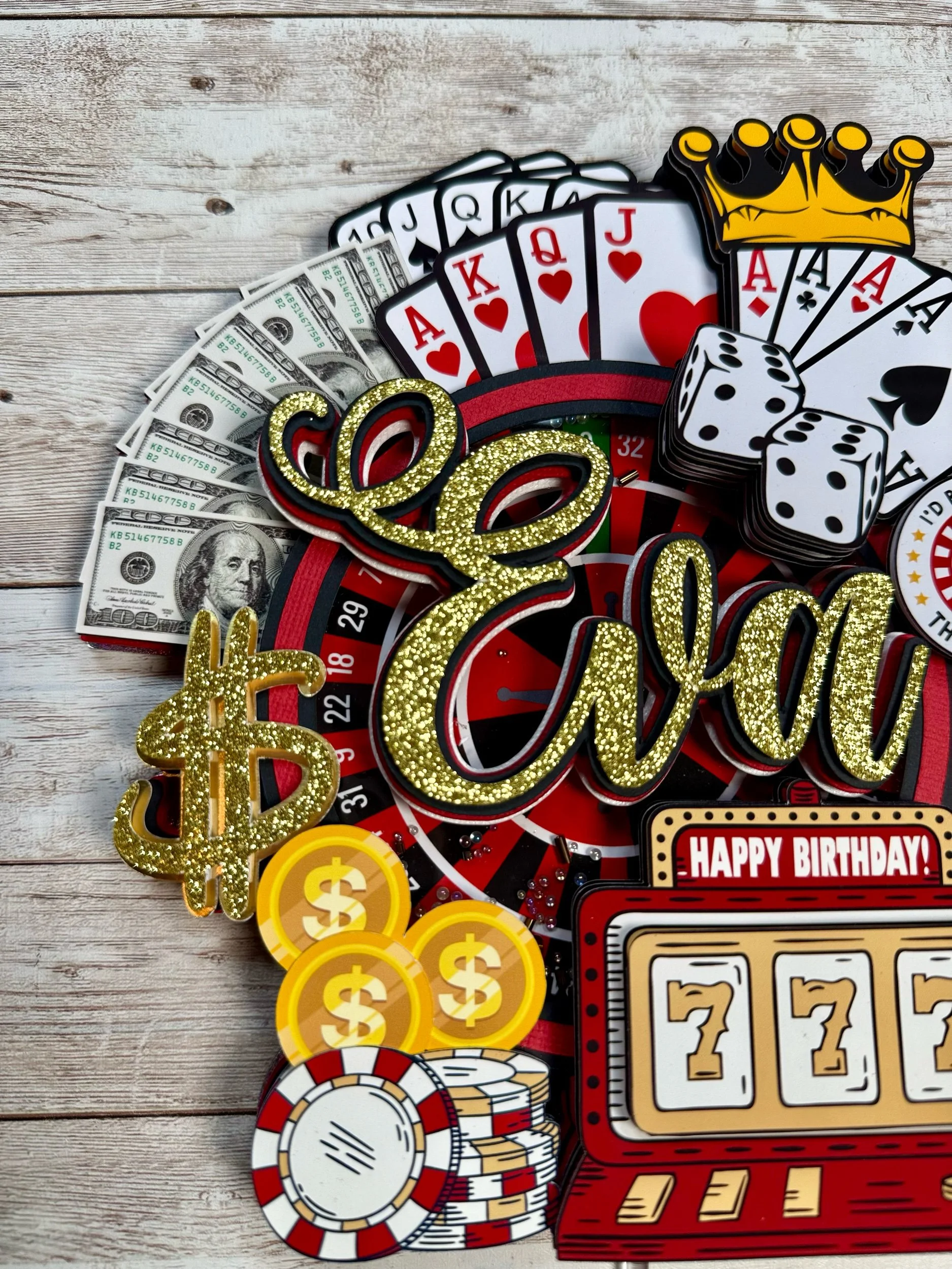 casino cake topper