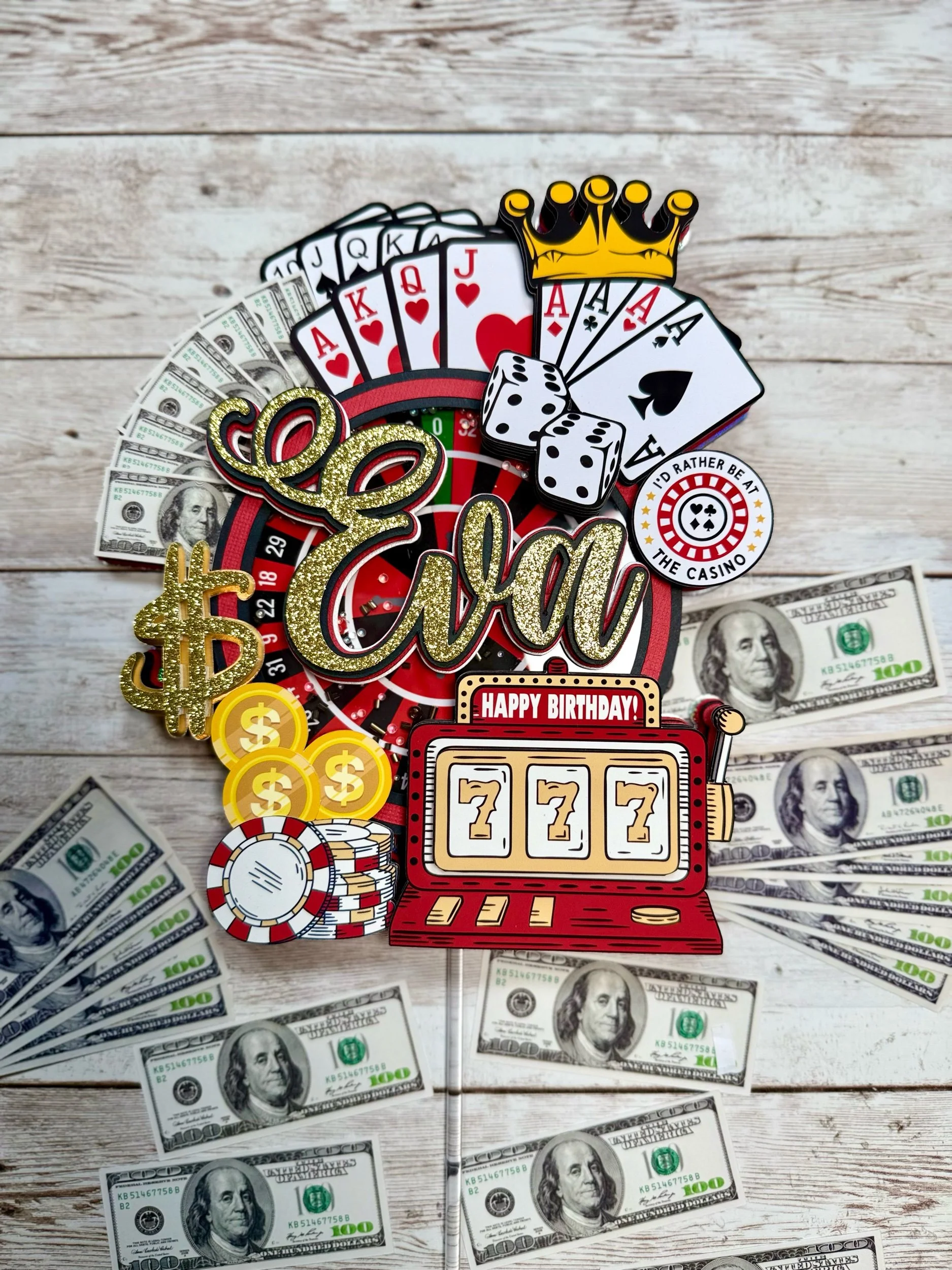 casino cake topper