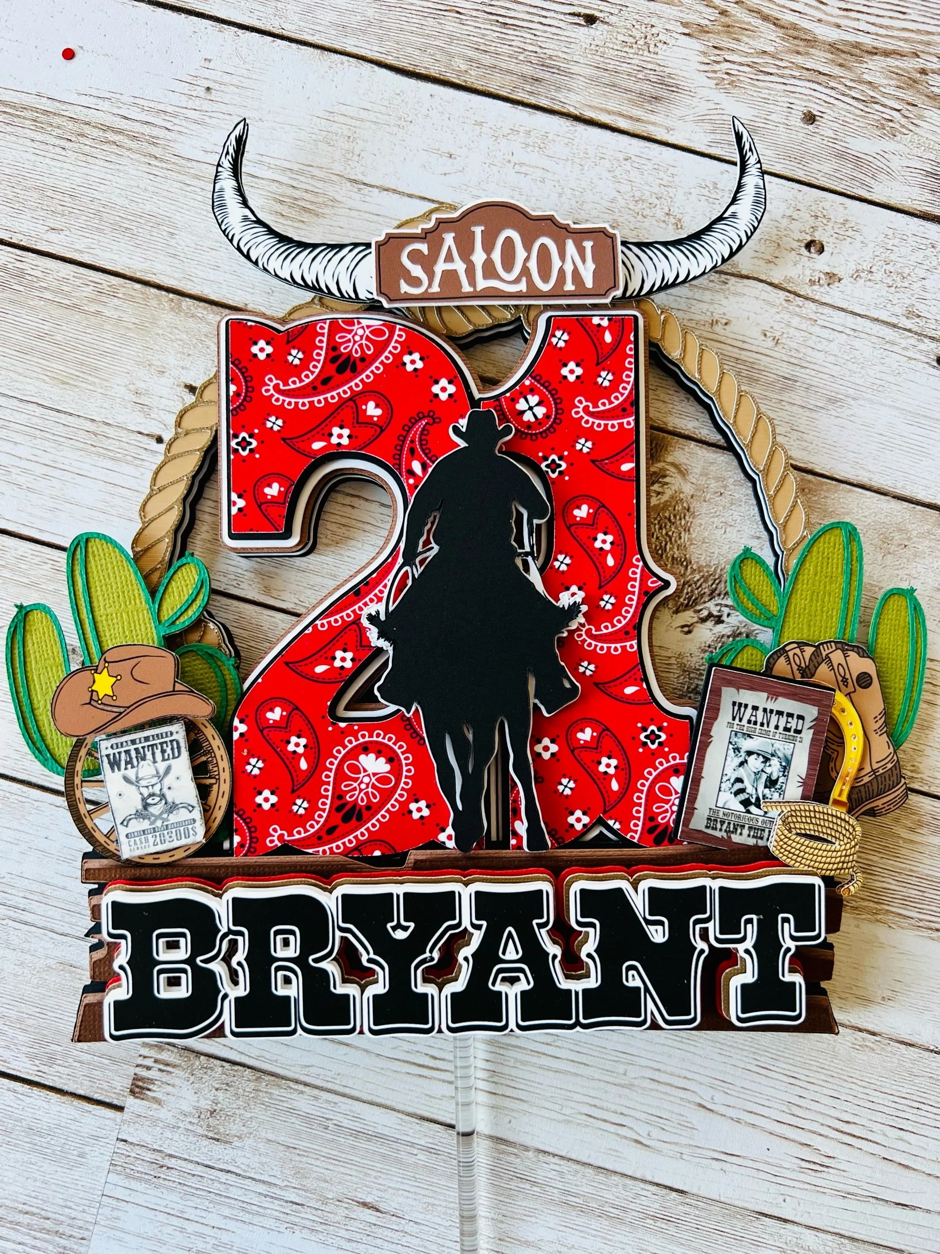 Cowboy cake topper
