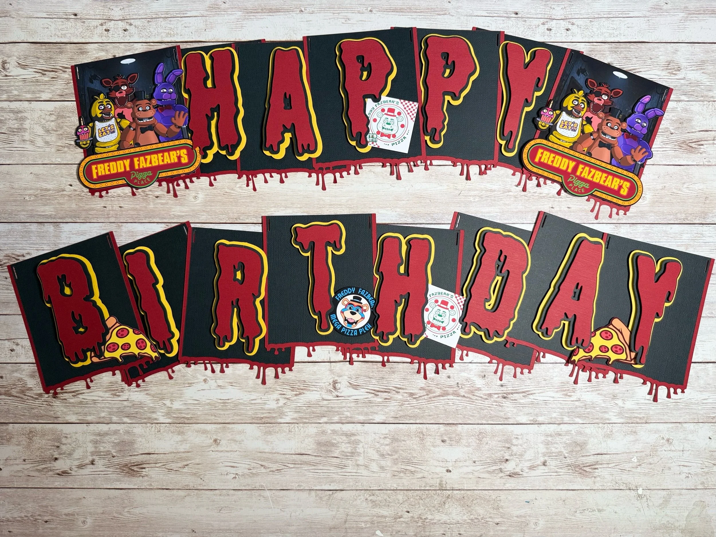 dark animatronics birthday banner