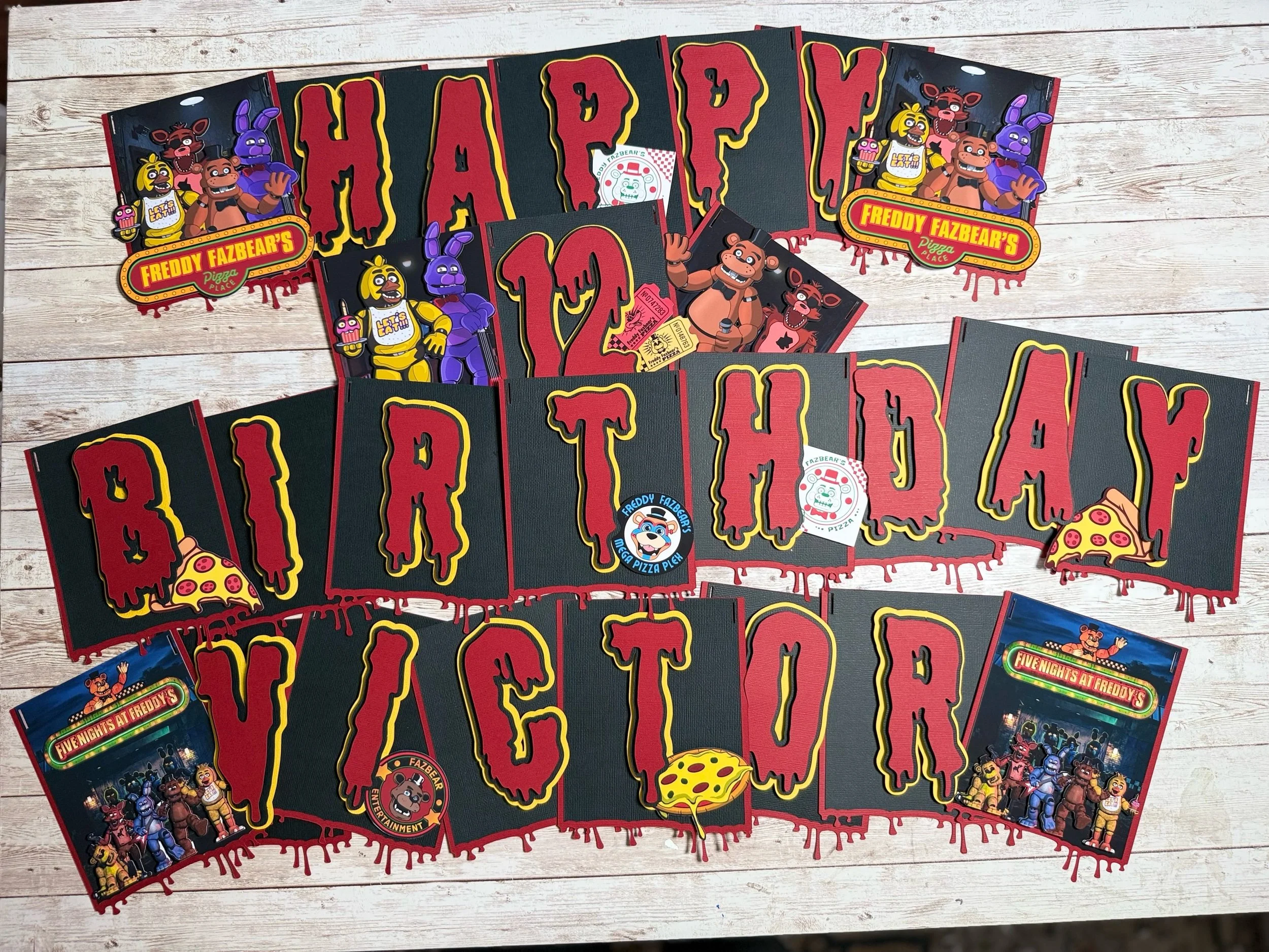 Dark Animatronics Birthday Banner